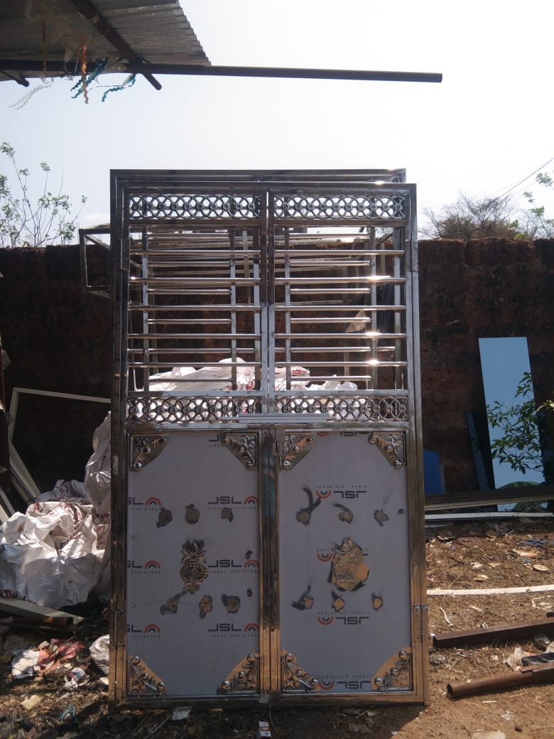 Elegant Stainless Steel Gate with Decorative Elements